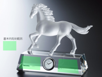 馬 フィギュアクロック / ガラスアート ギフト アトリエピジョン
