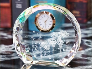 クリスタル時計 さくら / ガラスアート ギフト アトリエピジョン