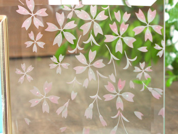 桜フォトフレーム / ガラスアートギフト アトリエピジョン